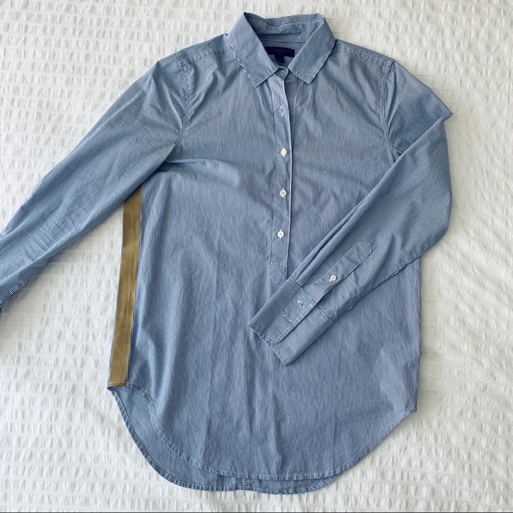 J Crew Long Sleeve Shirt with Ribbon Detail